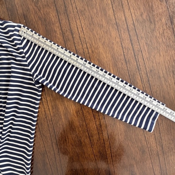 L.L. Bean blue and white stripe open cardigan 100% Supima cotton size M - Picture 12 of 12
